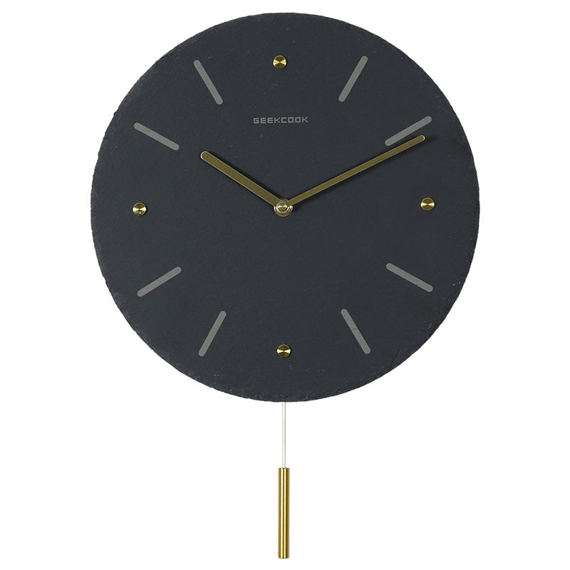 Nordic Creative Home Wall Clock with Brass Accents