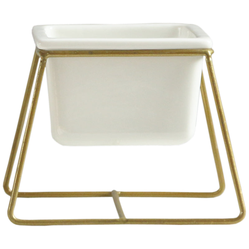 Nordic Style Ceramic Flower Pot with Iron Stand